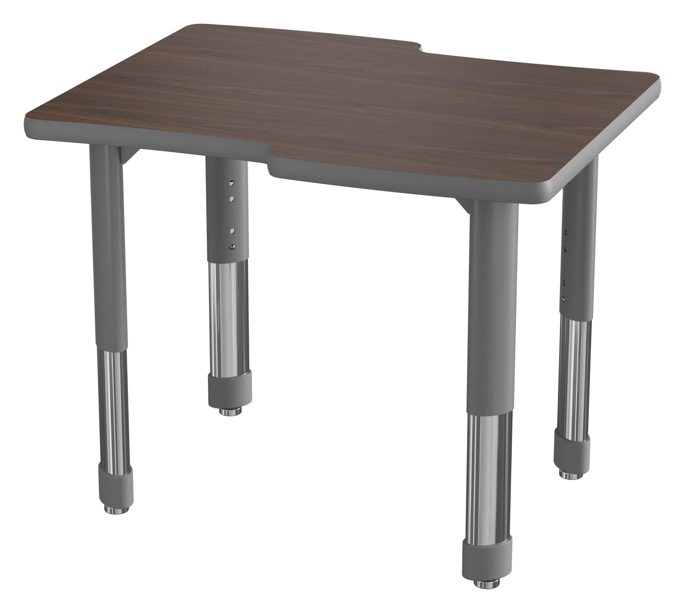 DESK - CLASSROOM SELECT - NEOSHAPE WAVERLY DESK - 30 W X 24 D - SPECIFY PRODUCT HEIGHT - LAMINATE - SPECIFY TOP COLOR - T-MOLD - SPECIFY EDGE COLOR - SPECIFY LEG COLOR