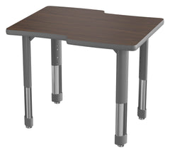 DESK - CLASSROOM SELECT - NEOSHAPE WAVERLY DESK - 30 W X 24 D - SPECIFY PRODUCT HEIGHT - LAMINATE - SPECIFY TOP COLOR - T-MOLD - SPECIFY EDGE COLOR - SPECIFY LEG COLOR