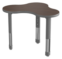 DESK - CLASSROOM SELECT - NEOSHAPE BOOMERANG DESK - 36 W X 26 D - SPECIFY PRODUCT HEIGHT - LAMINATE - SPECIFY TOP COLOR - T-MOLD - SPECIFY EDGE COLOR - SPECIFY LEG COLOR