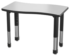 DESK - CLASSROOM SELECT - NEOSHAPE VORTEX DESK - 33 W X 20 D - SPECIFY PRODUCT HEIGHT - MARKERBOARD - SPECIFY TOP COLOR - LOCKEDGE - SPECIFY EDGE COLOR - SPECIFY LEG COLOR