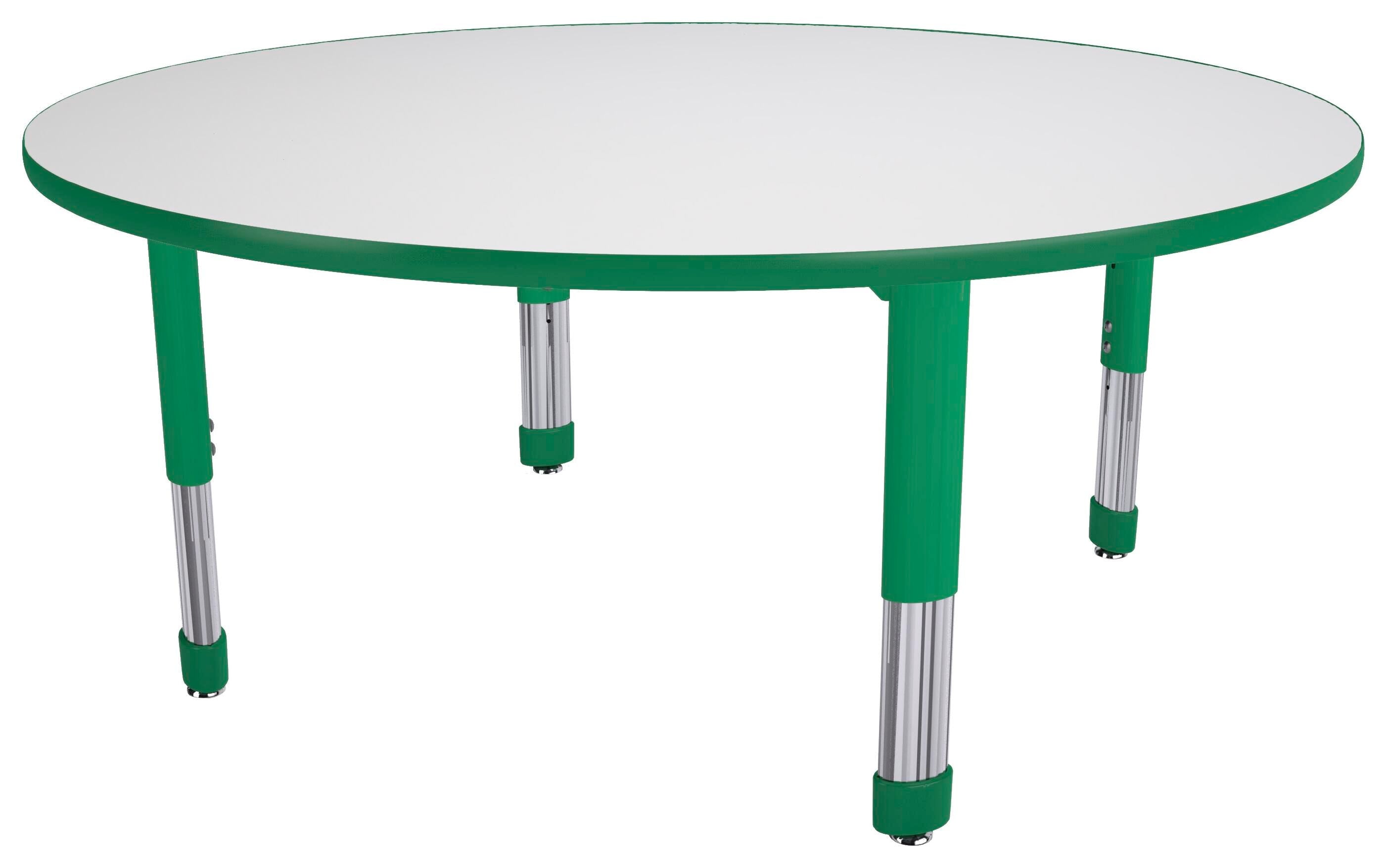 TABLE - CLASSROOM SELECT - ROUND ACTIVITY TABLE - 60 DIA IN - SPECIFY PRODUCT HEIGHT - MARKERBOARD - T-MOLD - SPECIFY TOP COLOR - SPECIFY EDGE COLOR - SPECIFY LEG COLOR - NEOCLASS