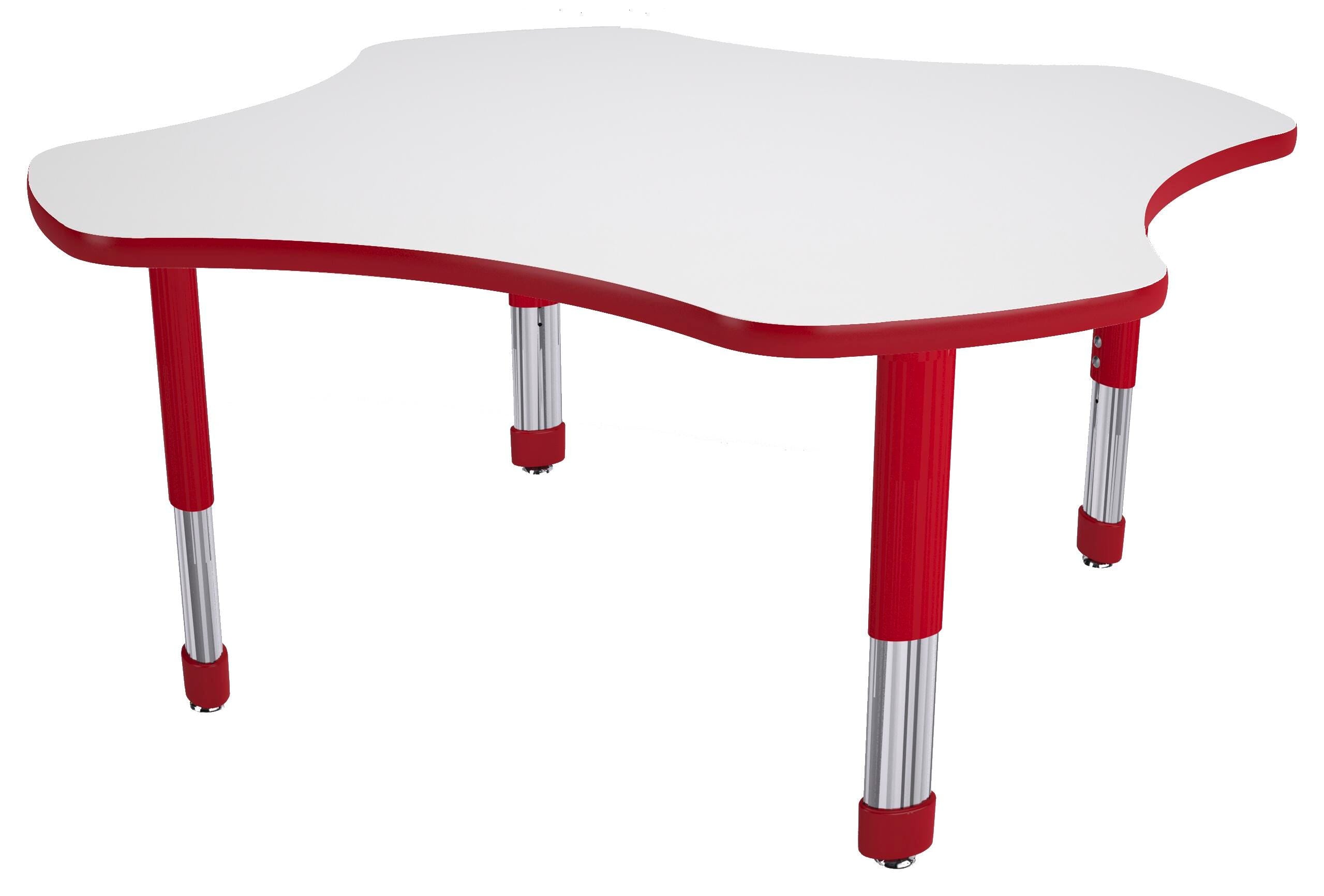TABLE - CLASSROOM SELECT - CLOVER ACTIVITY TABLE - 48 X 48 - SPECIFY PRODUCT HEIGHT - MARKERBOARD - T-MOLD - SPECIFY TOP COLOR - SPECIFY EDGE COLOR - SPECIFY LEG COLOR - NEOCLASS