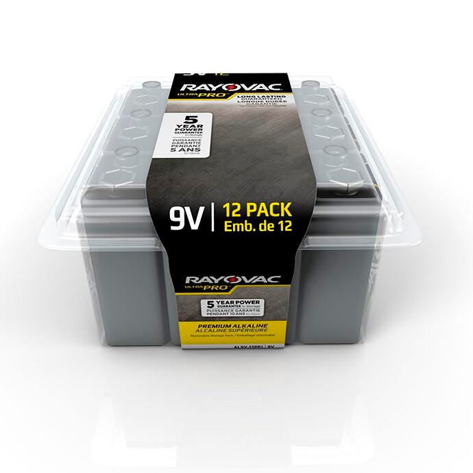 BATTERY RAYOVAC ULTRA PRO - 9V - PK OF 12 - AL9V-12PPJ