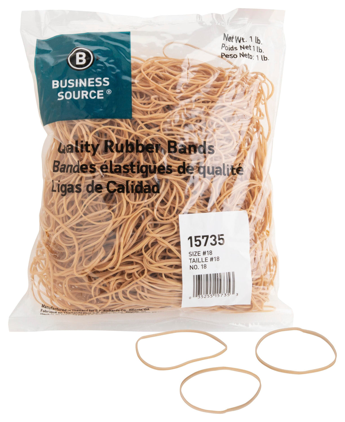 RUBBERBANDS SIZE NO. 18 1LB- PACK OF 1480- BSN15735
