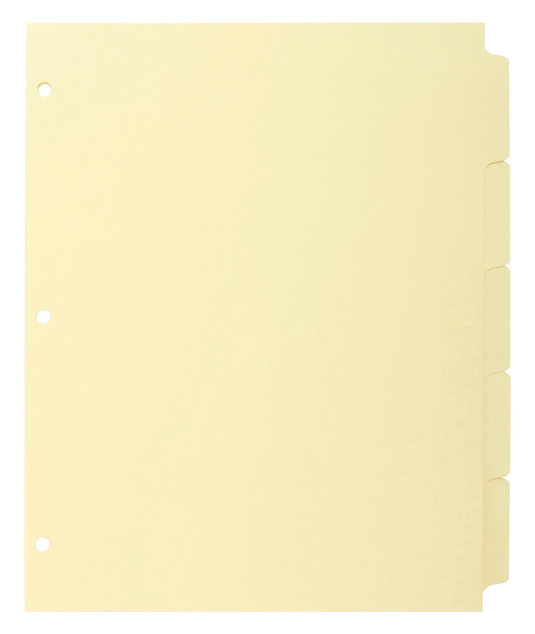 DIVIDER INDEX BLANK 5 TAB CANARY 36 SETS BSN16480