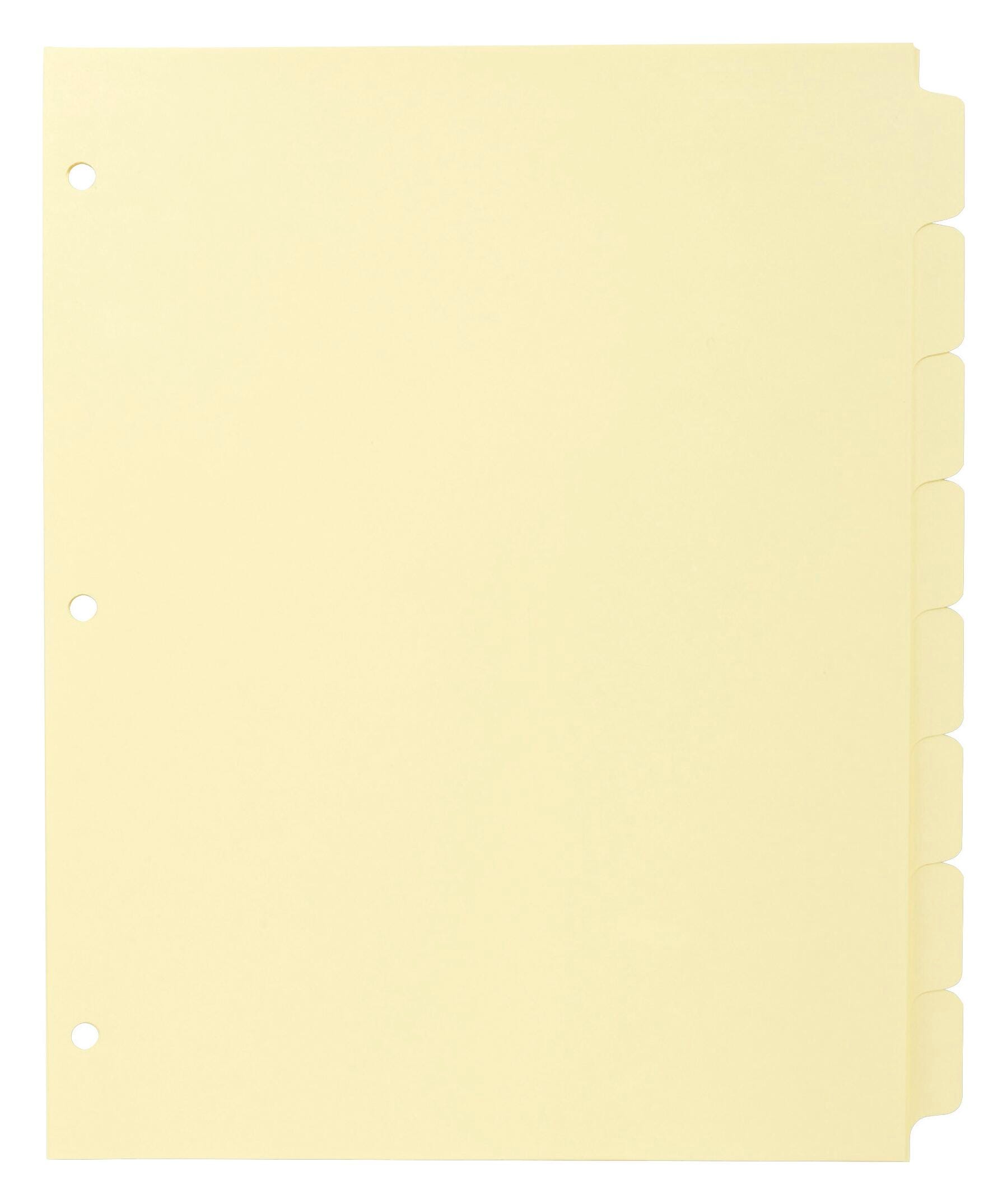 DIVIDER INDEX BLANK 8 TAB CANARY 24 SETS BSN16481