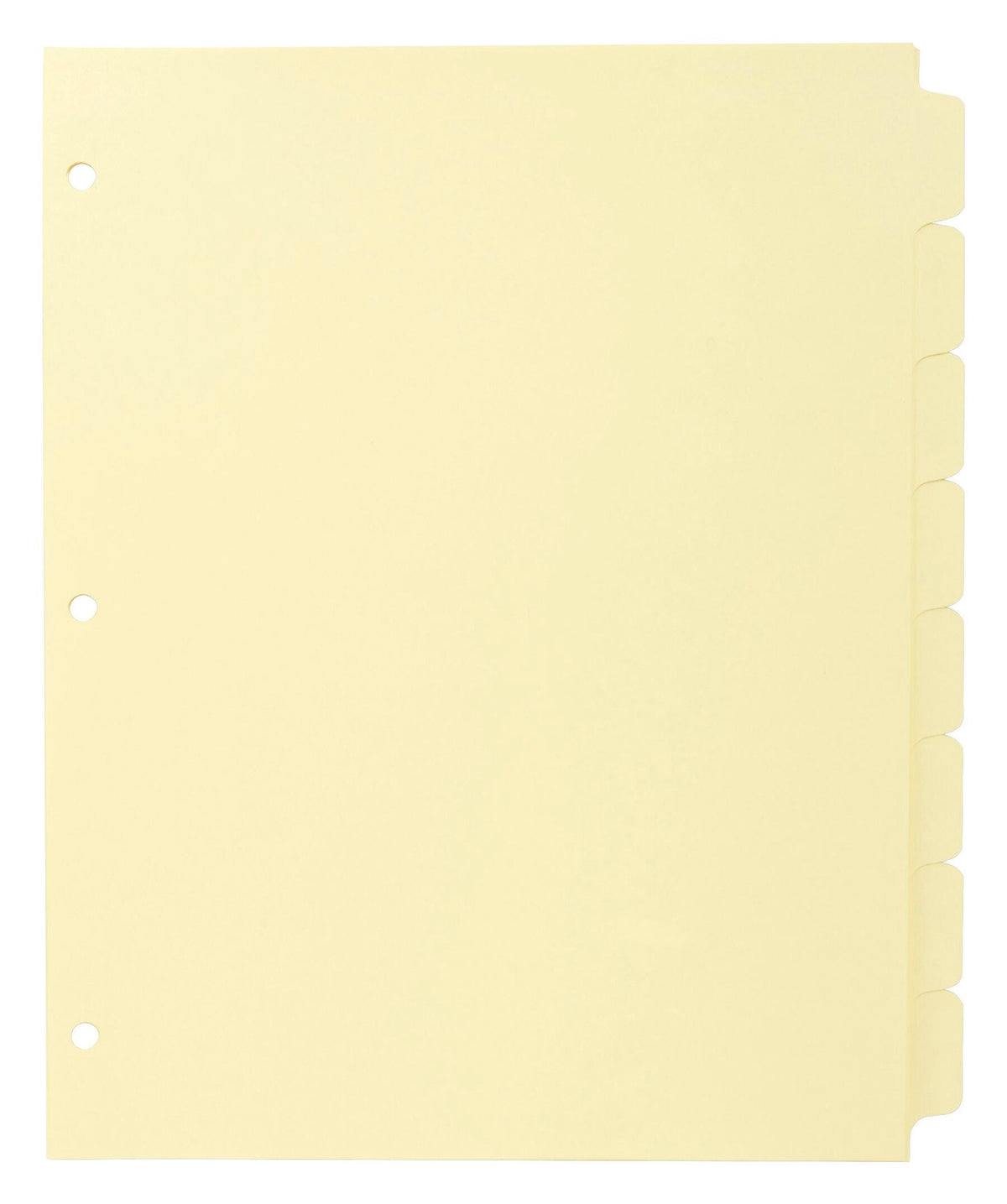 DIVIDER INDEX BLANK 8 TAB CANARY 24 SETS BSN16481