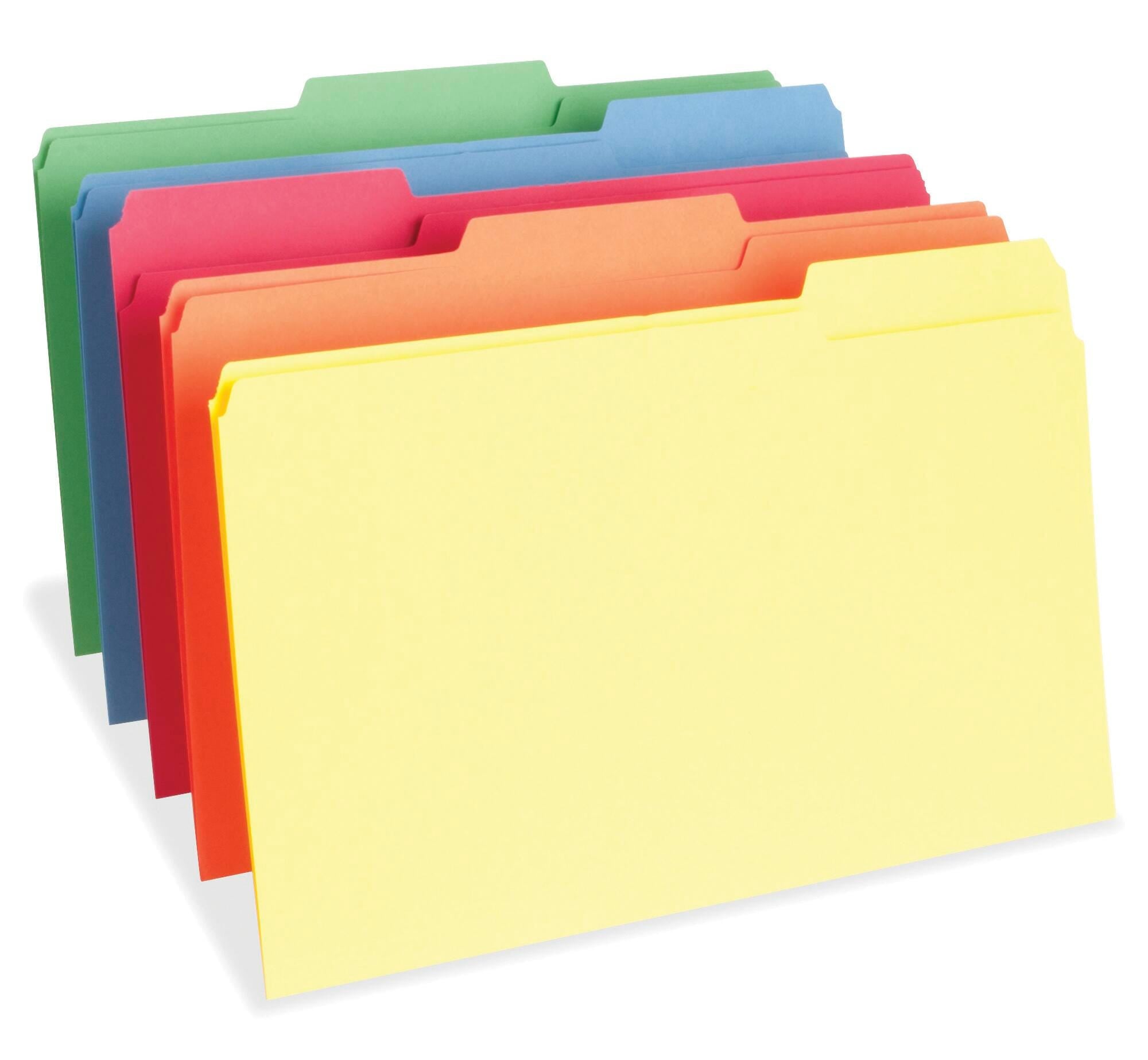 FILE FOLDER LEGAL 1/3 CUT ASST PK OF 100 BSN65781