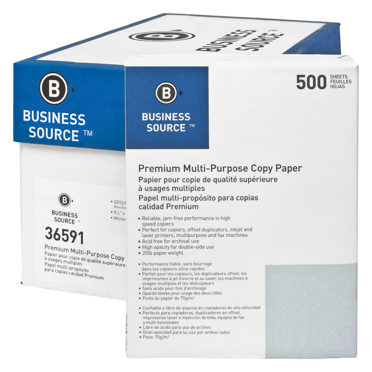 PAPER COPY 8.5X11 IN WHITE BSN36591 5000 SHTS