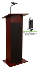 OKLAHOMA SOUND - POWER PLUS LECTERN - 22 W X 17 D X 46 H IN - SPECIFY PRODUCT DIMENSIONS - SPECIFY COLOR - WIRELESS TIE CLIP/LAVALIER MIC