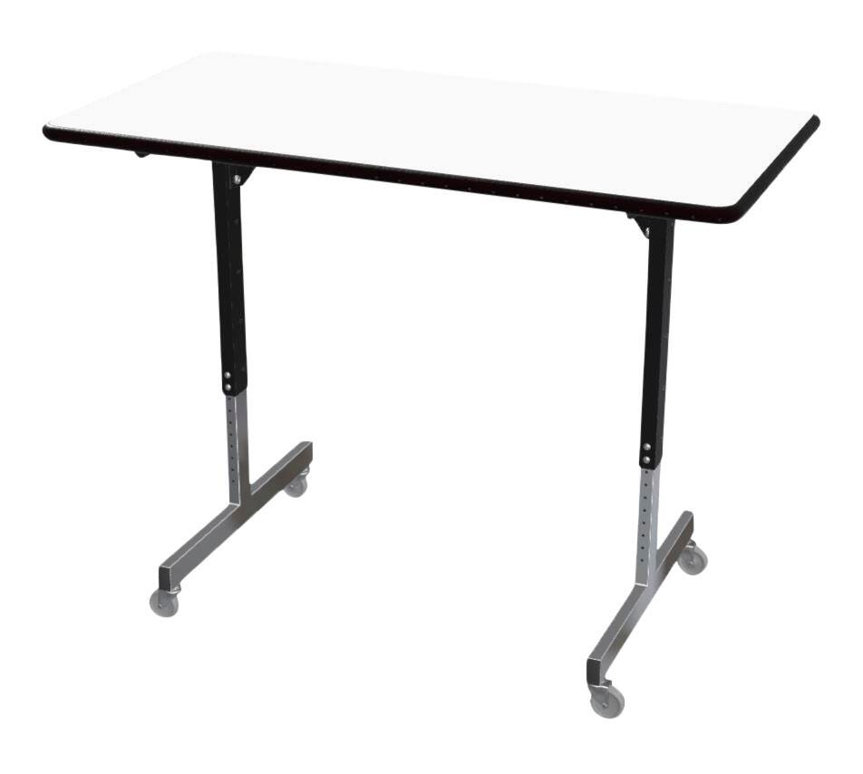 TABLE - CLASSROOM SELECT - RECTANGLE PEDESTAL LEG ACTIVITY TABLE - 48 W X 24 D IN - MARKERBOARD - LOCKEDGE - SPECIFY TOP COLOR - SPECIFY EDGE COLOR - CASTER