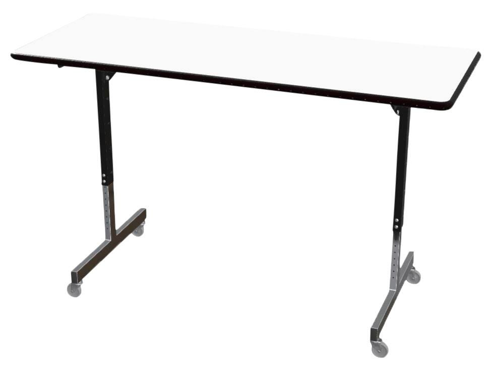 TABLE - CLASSROOM SELECT - RECTANGLE PEDESTAL LEG ACTIVITY TABLE - 60 W X 24 D IN - MARKERBOARD - LOCKEDGE - SPECIFY TOP COLOR - SPECIFY EDGE COLOR - CASTER