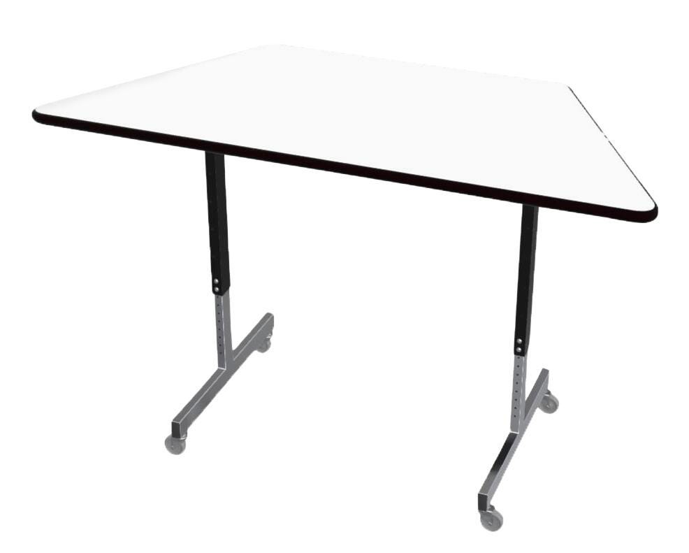 TABLE - CLASSROOM SELECT - TRAPEZOID PEDESTAL LEG TABLE - MARKERBOARD - LOCKEDGE - SPECIFY TOP COLOR - SPECIFY EDGE COLOR - CASTER