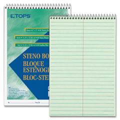 NOTEBOOK STENO 6X9 IN GREGG RULED GREEN 80 SHTS PK OF 12 TOP8021DZ