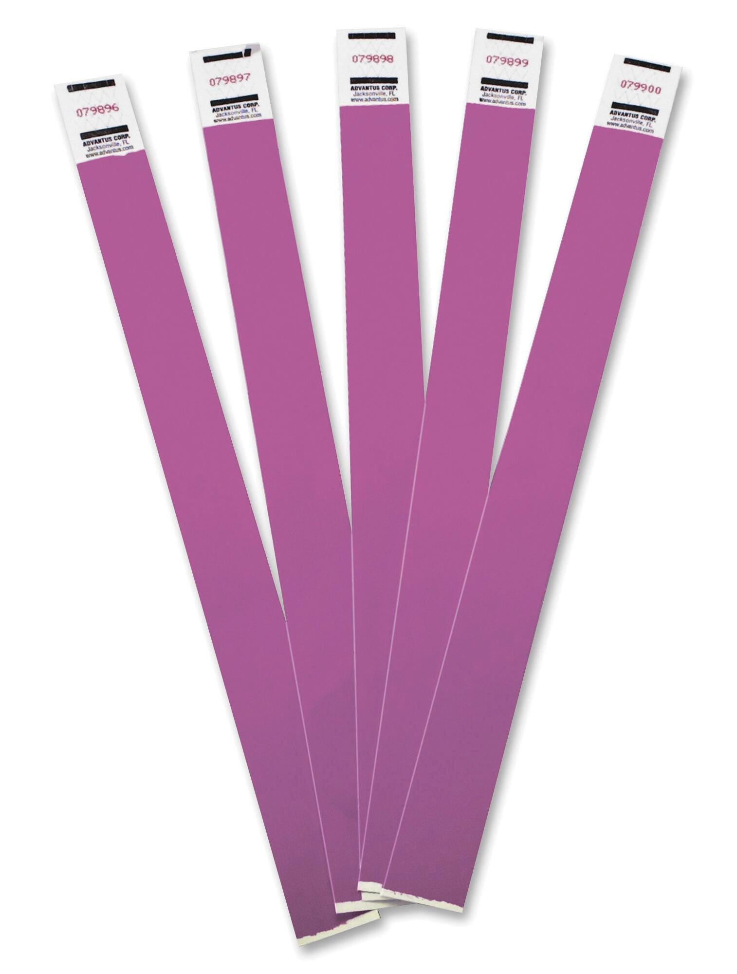 WRISTBAND - ADVANTUS TYVEK WRISTBAND 3/4 W X 9-1/2 L INCHES - PURPLE - AVT75440 - PACK OF 100