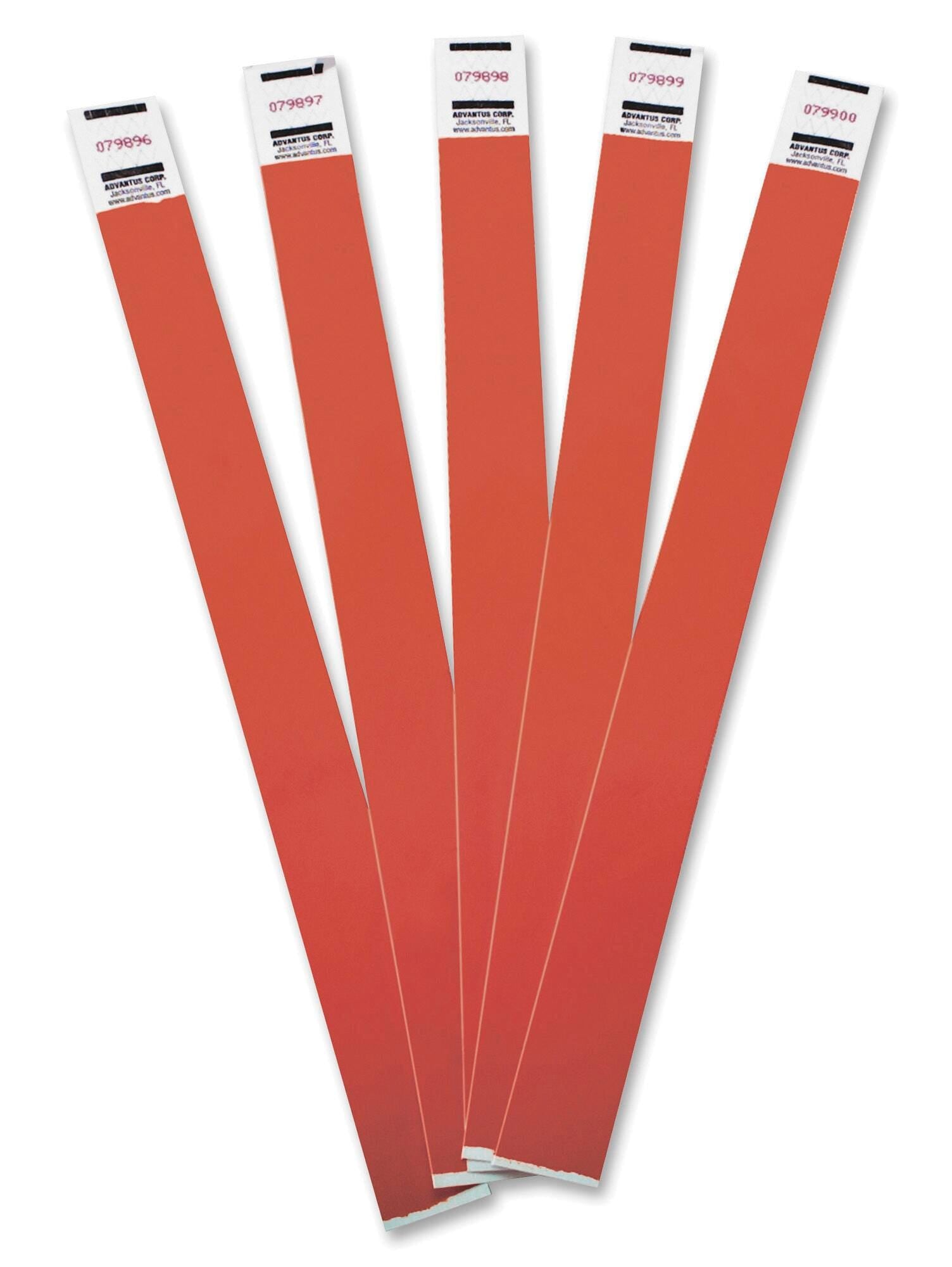 WRISTBAND - ADVANTUS TYVEK WRISTBAND 3/4 W X 9-1/2 L INCHES - RED - AVT75441 - PACK OF 100