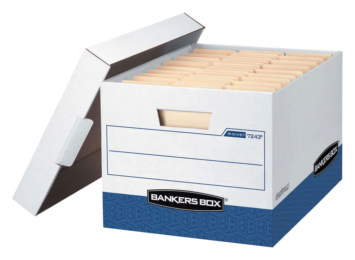 BANKERS BOX R-KIVE 12X15X10 IN WHITE/BLUE PK OF 4 FEL0724303
