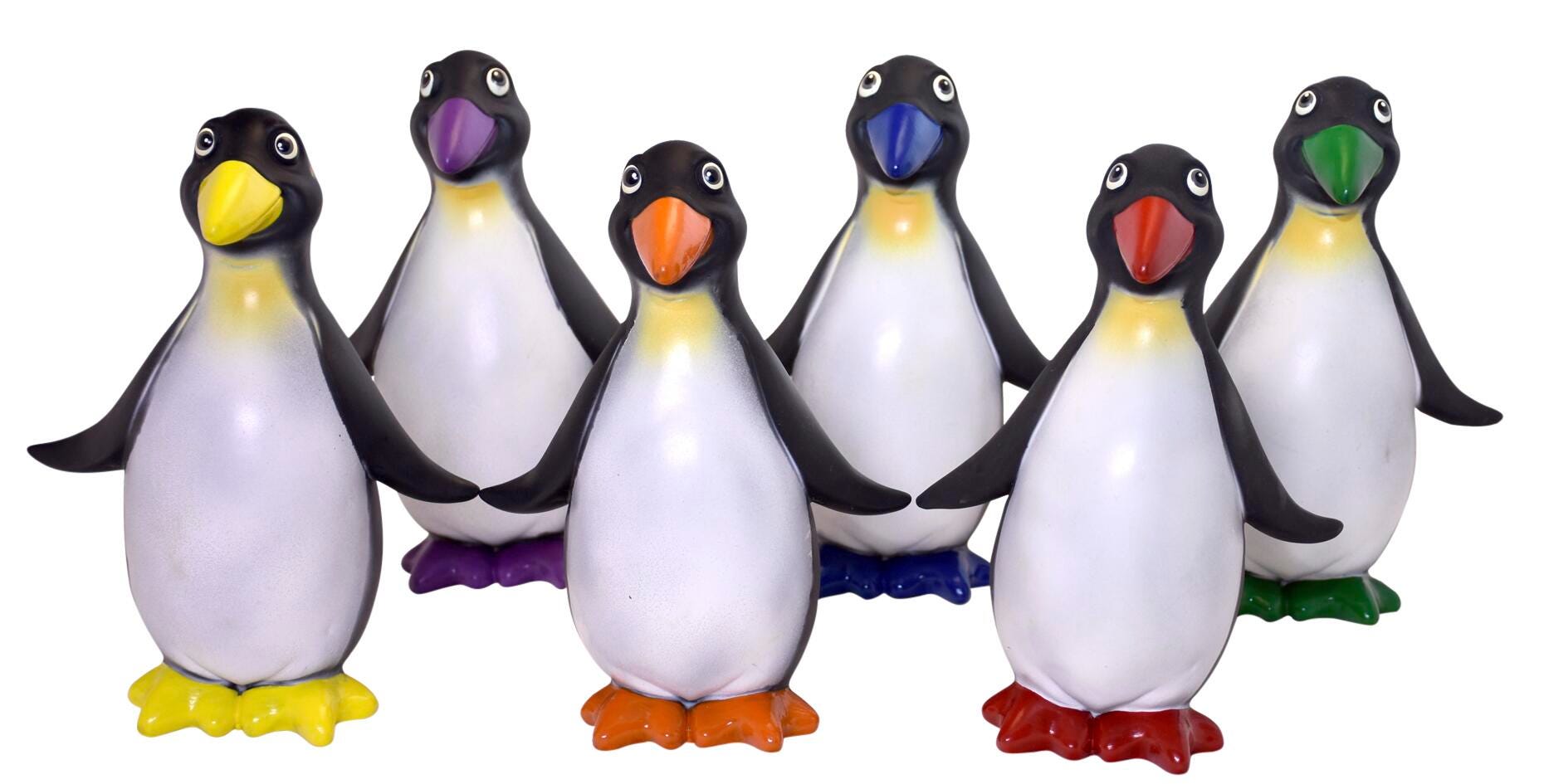 TOY RUBBERLIKE PENGUINS SPORTIME SET OF 6