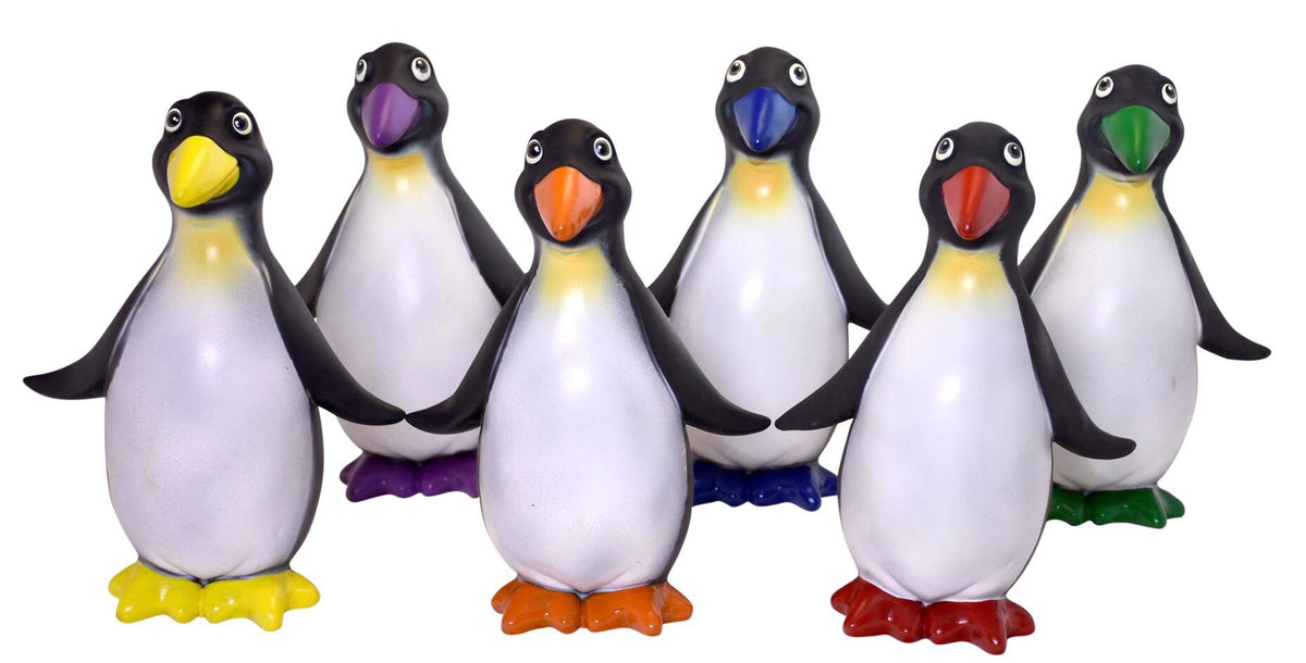 TOY RUBBERLIKE PENGUINS SPORTIME SET OF 6