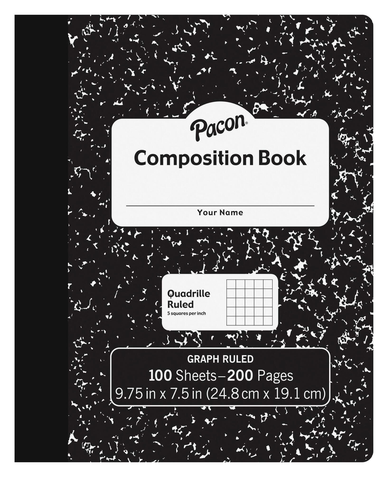 NOTEBOOK COMPOSITION - QUAD RULED - 100 SHEETS/ 1SUB - PACMMK37103