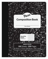 NOTEBOOK COMPOSITION - QUAD RULED - 100 SHEETS/ 1SUB - PACMMK37103
