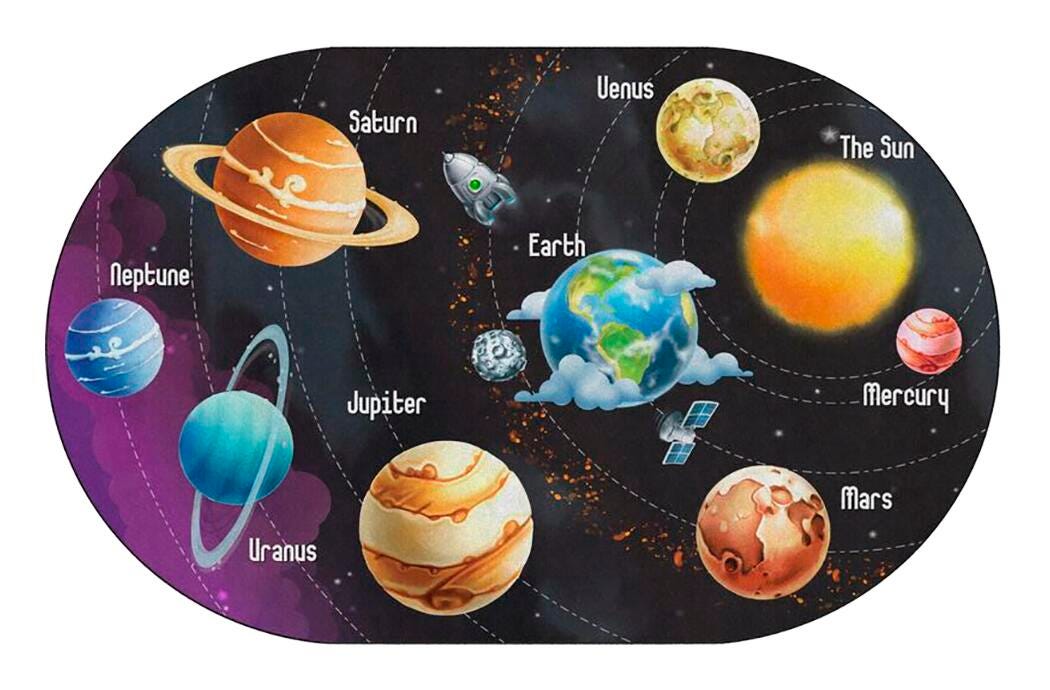FLAGSHIP CARPETS - ALL THE PLANETS IN MY SOLAR SYSTEM - 6 FT X 8 FT 4 IN
