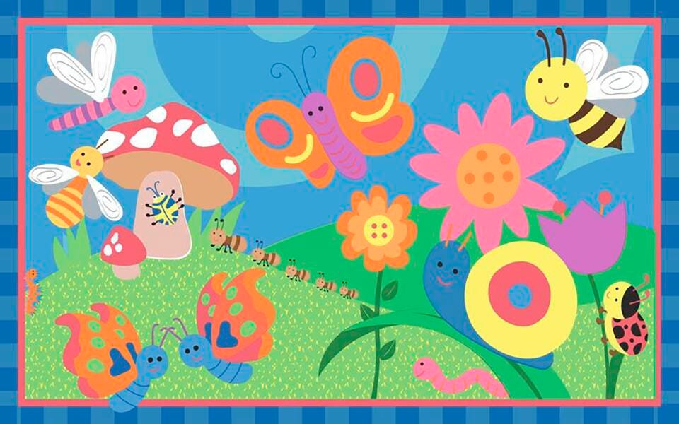 FLAGSHIP CARPETS - CUTIE BUGS PASTEL - 5 FT X 8 FT RECTANGLE