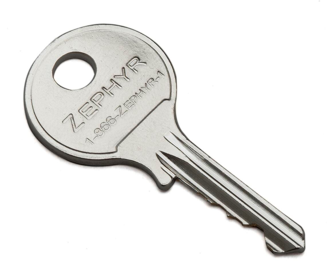BUILT-IN-LOCK - ZEPHYR BUILT-IN KEY LOCK MASTER CONTROL KEY - SPECIFY KEY SERIES