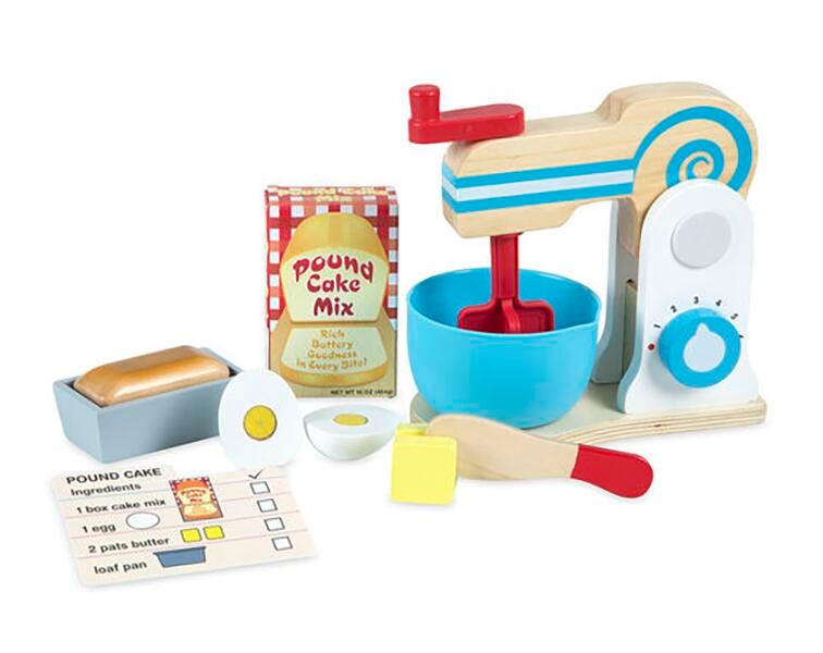 WOODEN MAKE-A-CAKE MIXER SET OF 11