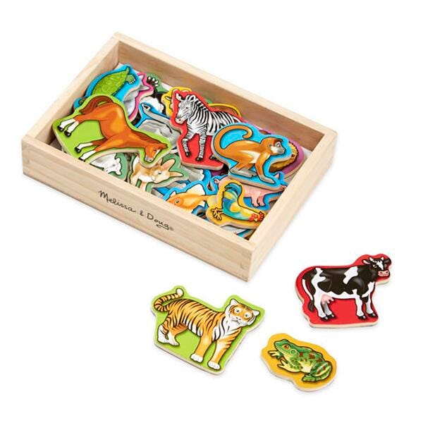 WOODEN ANIMAL MAGNETS - SET OF 20