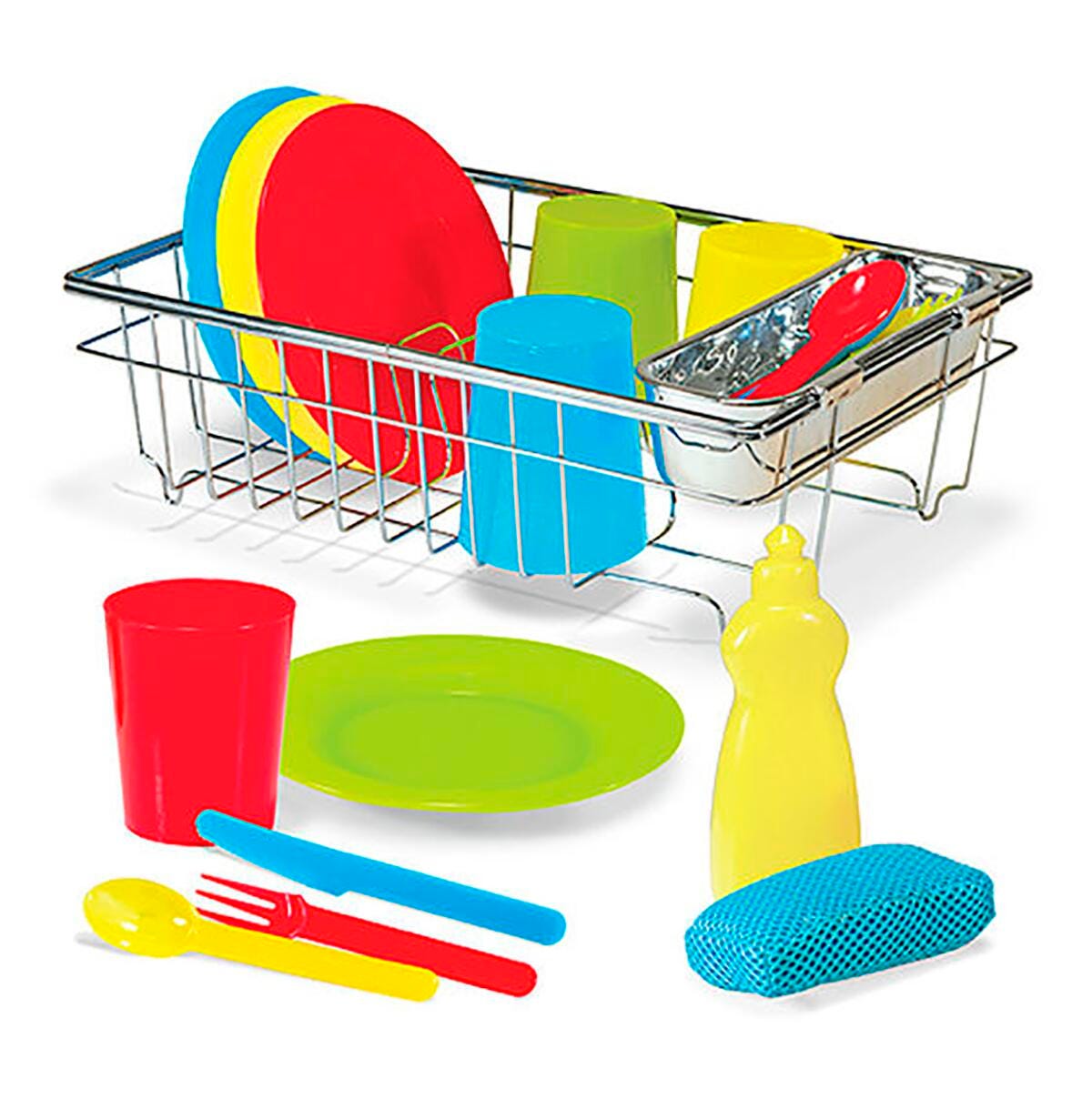 LETS PLAY HOUSE WASH AND DRY DISH SET - SET OF 24