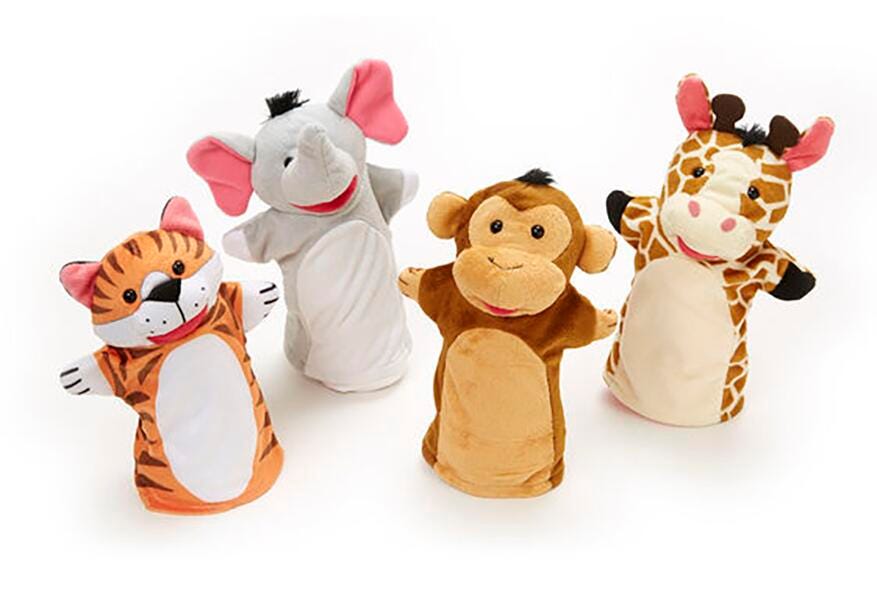 ZOO FRIENDS HAND PUPPETS - SET OF 4