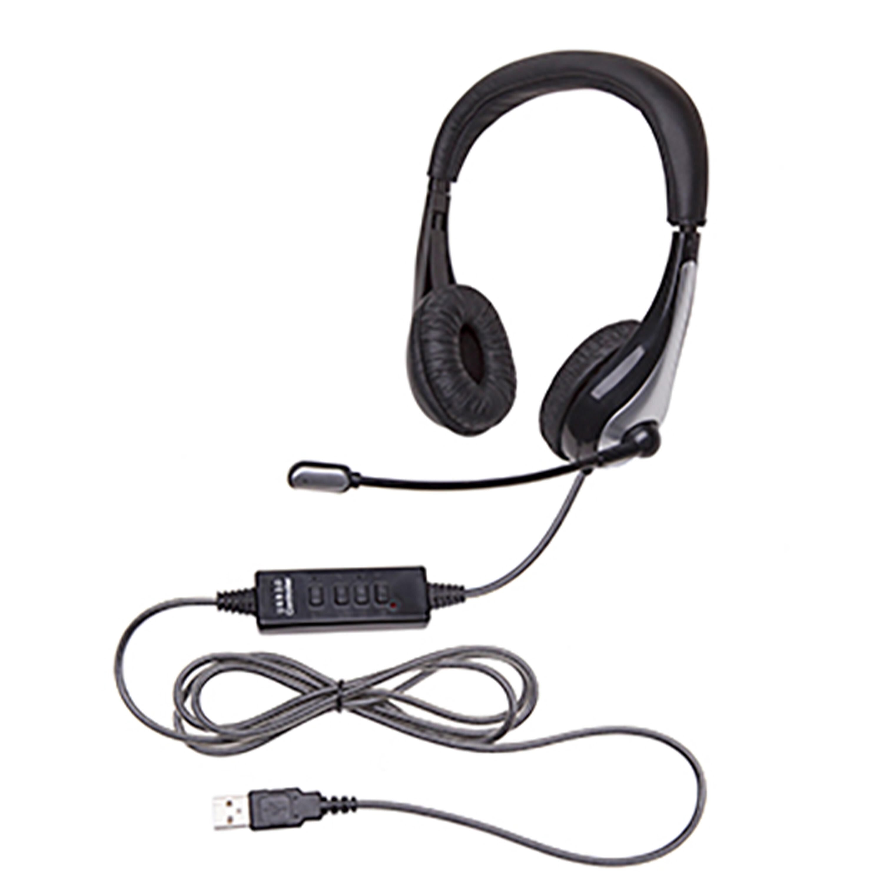 HEADSET ON-EAR W/GOOSENECK MICROPHONE - USB - BLACK - CALIFONE NEOTECH 1025MUSB - EACH