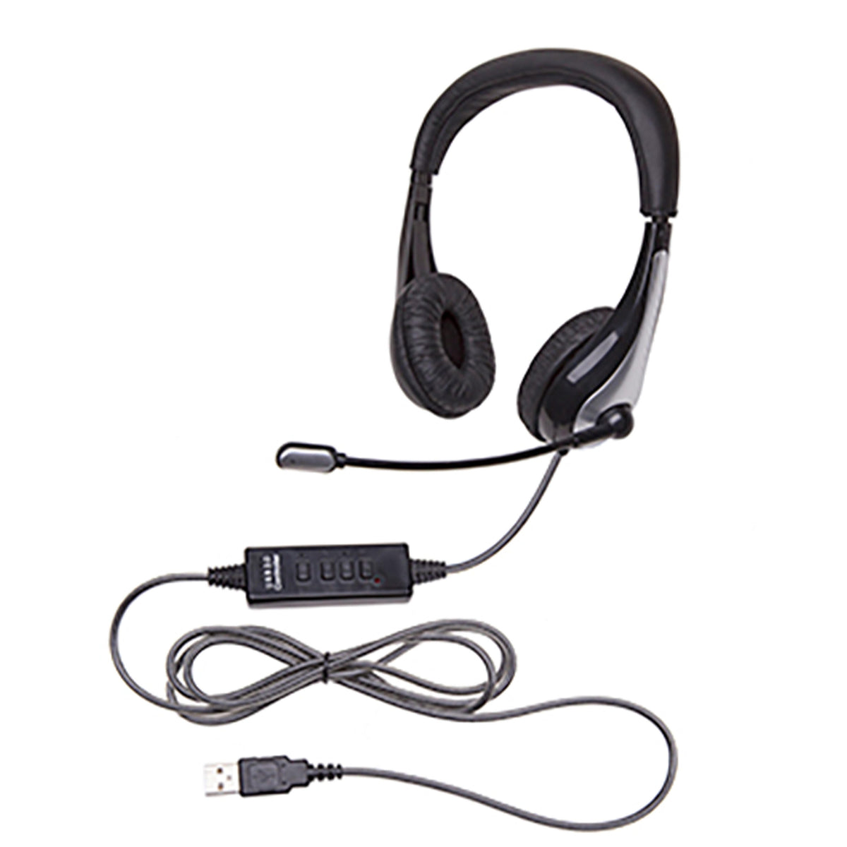 HEADSET ON-EAR W/GOOSENECK MICROPHONE - USB - BLACK - CALIFONE NEOTECH 1025MUSB - EACH