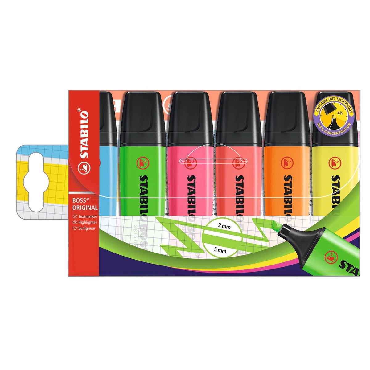 Highlighter Stabilo Boss Asstd Pk6