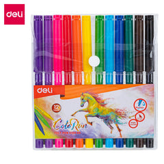 DELI SKETCH PEN 12 COLOR PVC BAG WASHABLE