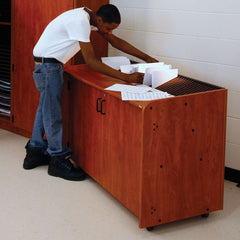 Wenger music sorting rack with doors - Cherry finish