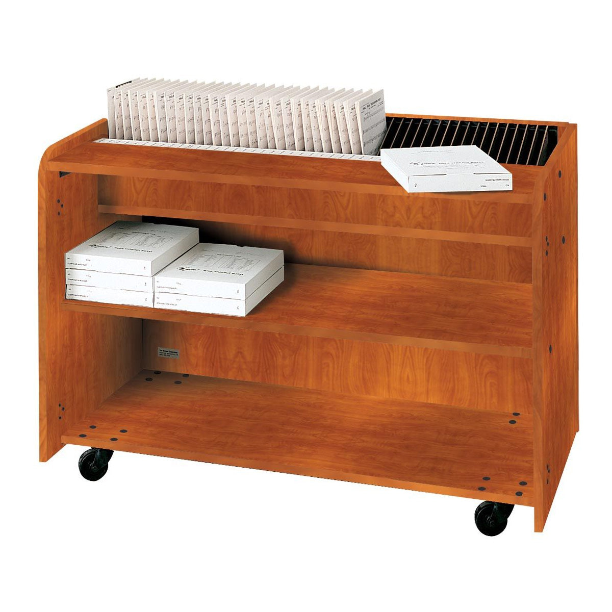 Wenger music sorting rack without doors - Cherry finish