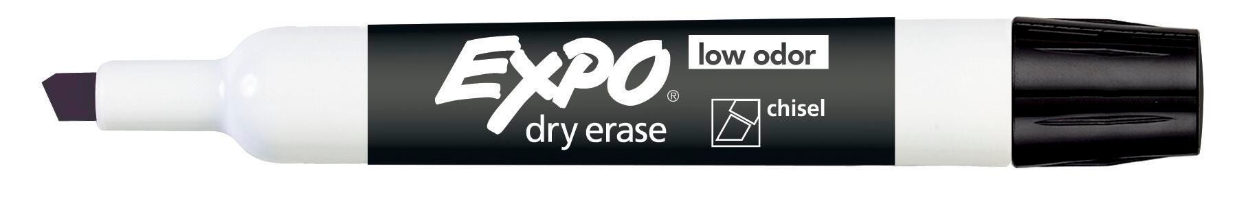 MARKER EXPO DRY ERASE LOW ODOR BLACK CHISEL - EACH