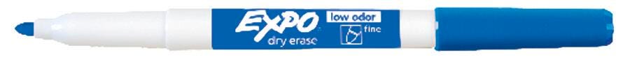 MARKER EXPO DRY ERASE LOW ODOR BLUE FINE PACK OF 12