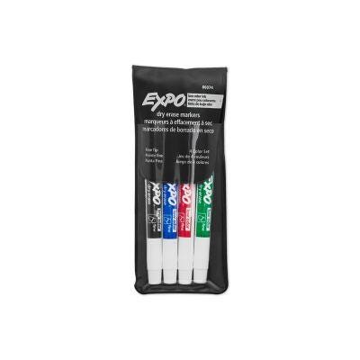 MARKER DRY ERASE LOW ODOR 4-CLR SET FINE SET OF 4