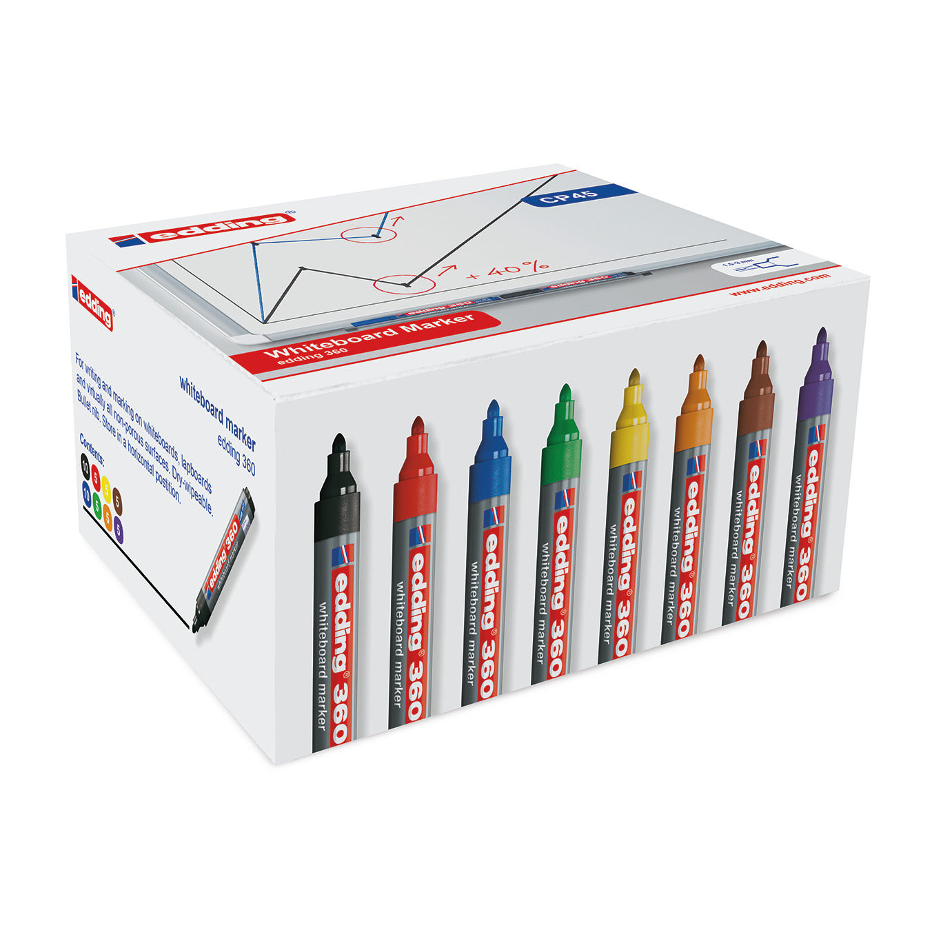 Marker Drywipe 360 Bull 8 Cols Pk50