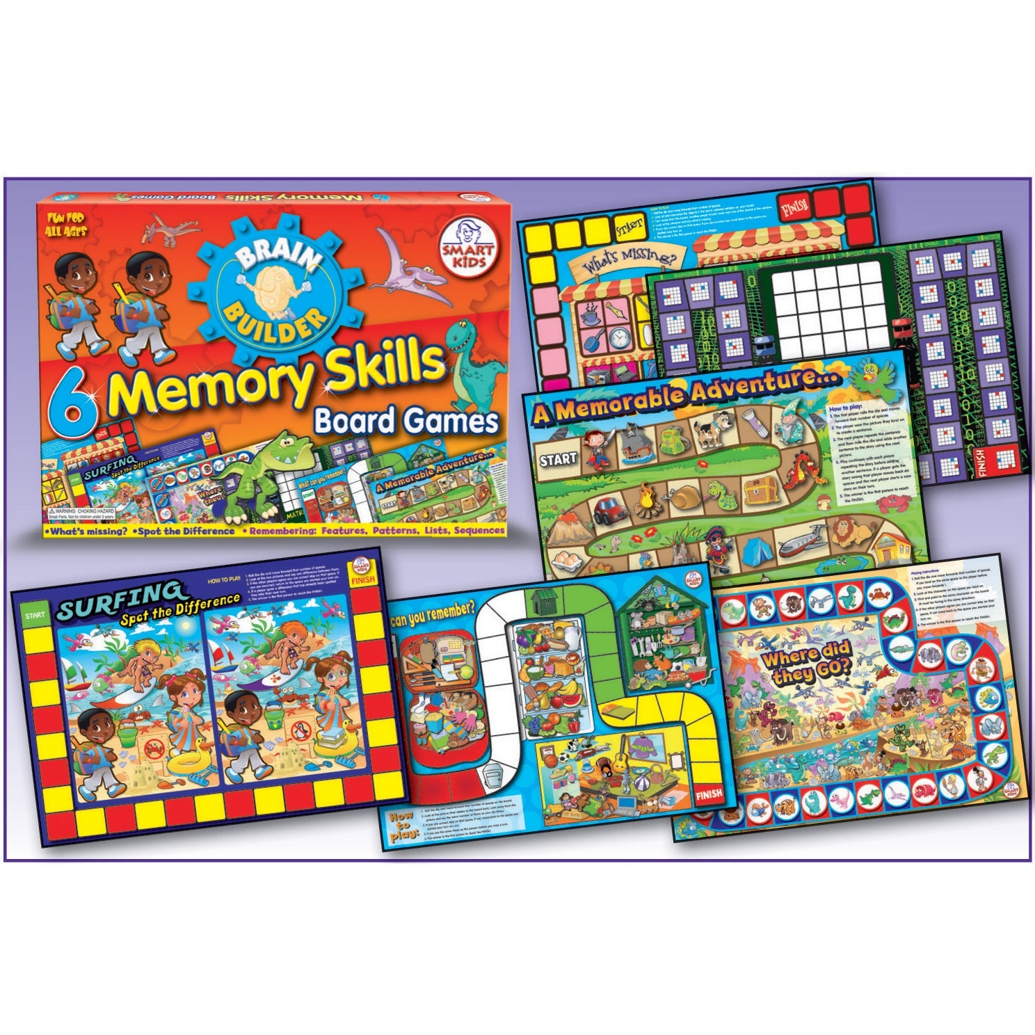 6 Memory Skill Board Games