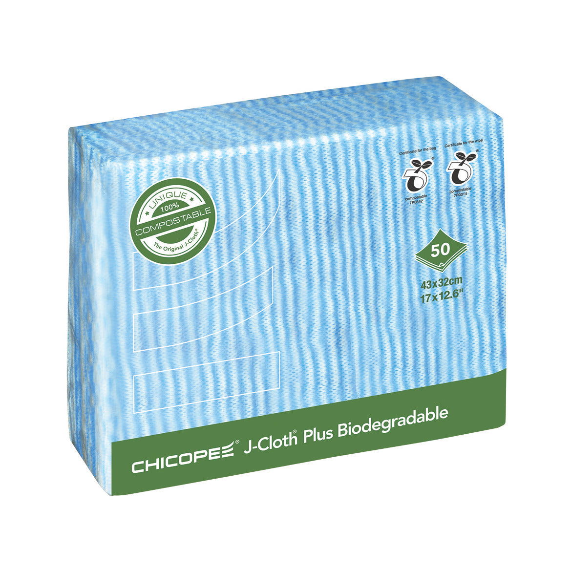Chicopee J-Cloth Biodegrad Blu Pk50