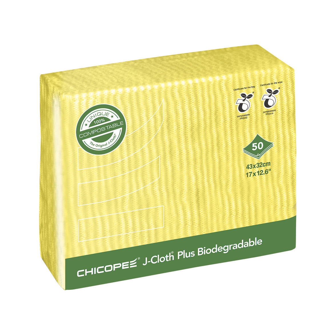 Chicopee J-Cloth Biodeg Yellow Pk50
