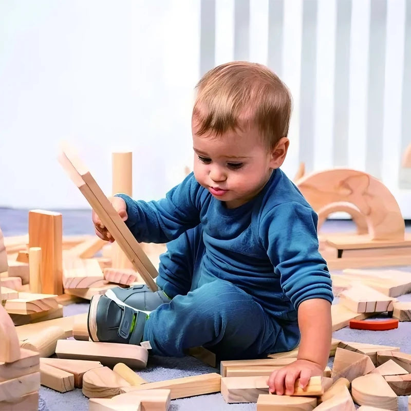 68-Piece Pinewood Blocks