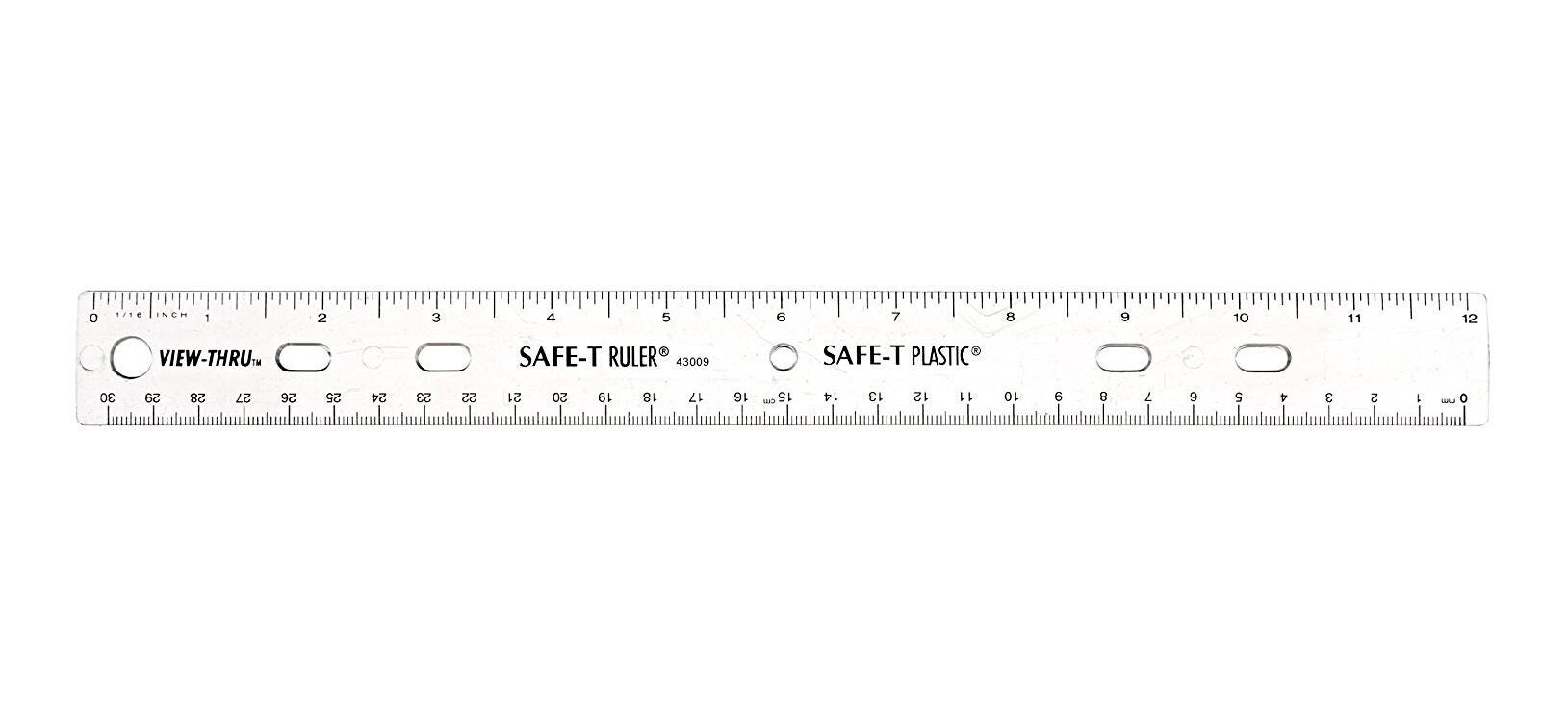RULER DUAL SCALE FLEXIBLE 12 IN CLEAR - PACK OF 12