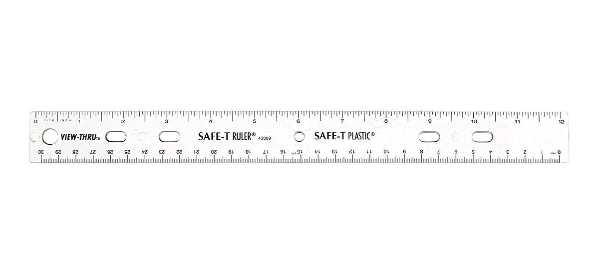 RULER DUAL SCALE FLEXIBLE 12 IN CLEAR - PACK OF 12