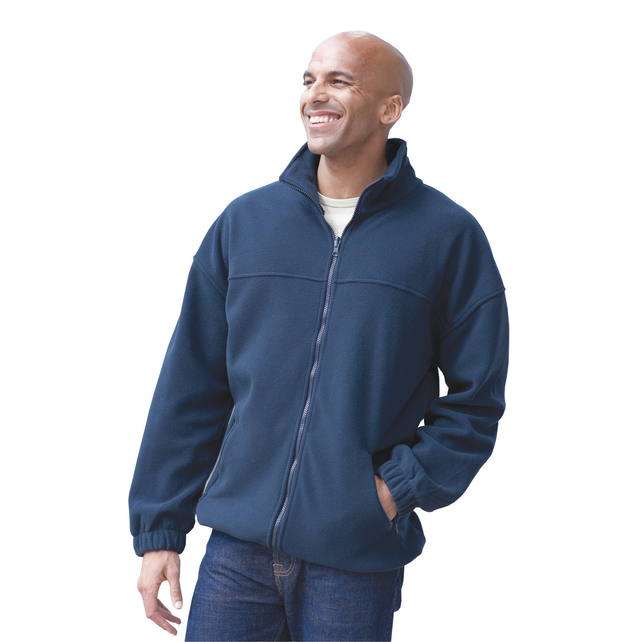 Mens Fleece, Navy - Medium