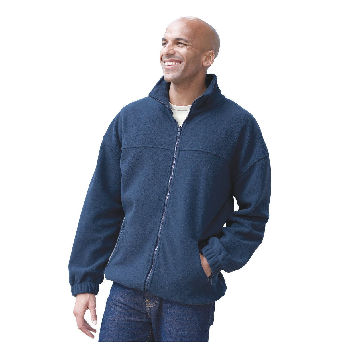 Mens Fleece, Navy - X-Large